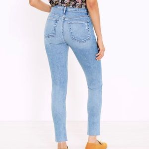 Loft Petite Fresh Cut High Rise Skinny Jeans in Classic Light Indigo Wash